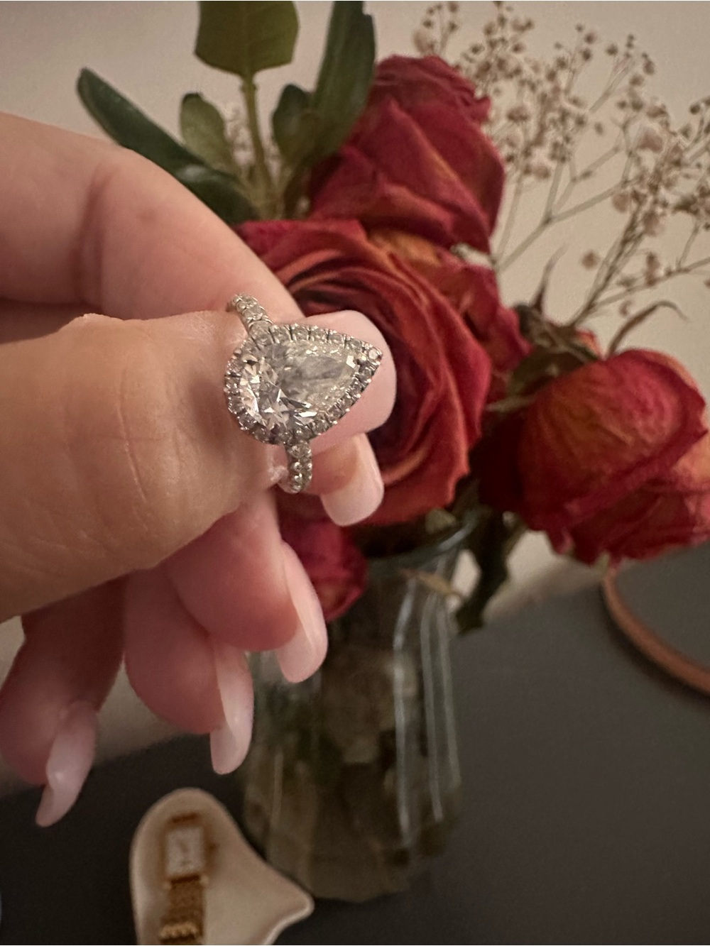 💎 1.41ct Pear Diamond Halo Engagement Ring | GIA 14K White Gold 💎
